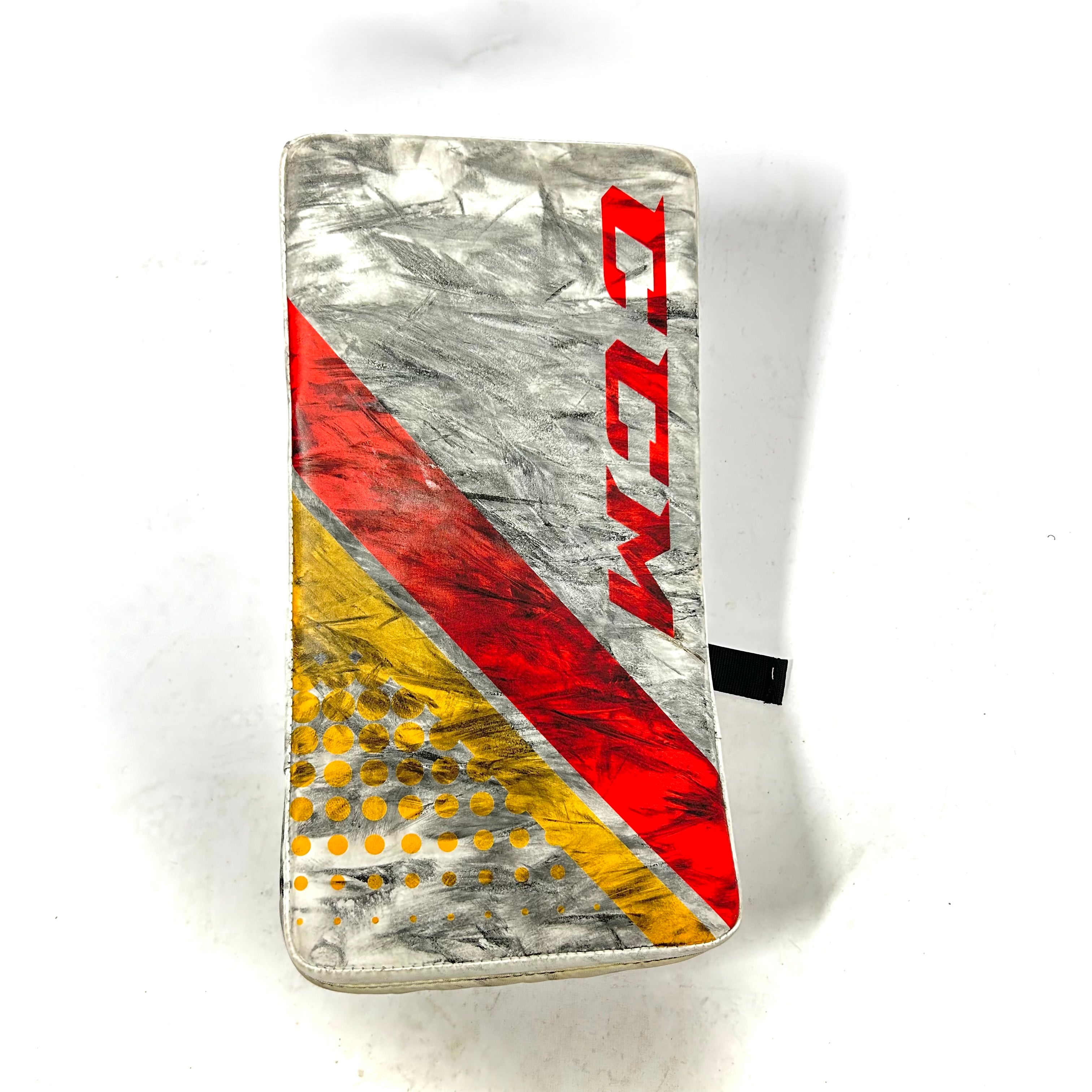 CCM Extreme Flex 5 - Bloqueur de gardien de but professionnel d'occasion (rouge/jaune/blanc)